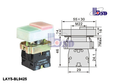 Waterproof  660V Push Button Switch 1 Flush Red 1 Flush Green The Signal Lamp Series