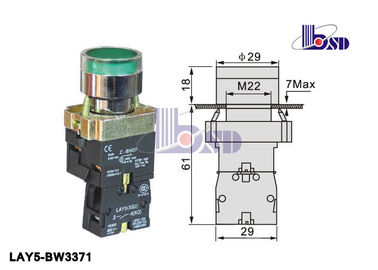 660V Green Flat Momentary Switch Via Integral Resistance LAY5（XB2）-BW3371