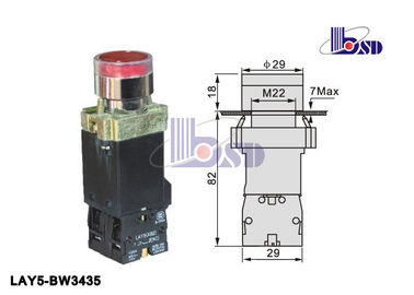 Metal Red Push Button Swithes Via Integral Transformer With  Direct Bulb